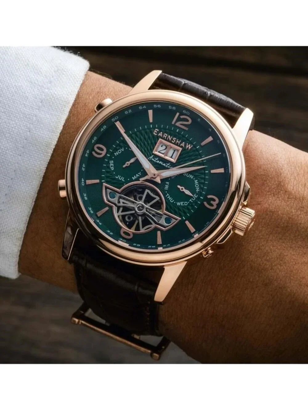 NWT Thomas Earnshaw Marylebone Green Dial Men's Watch